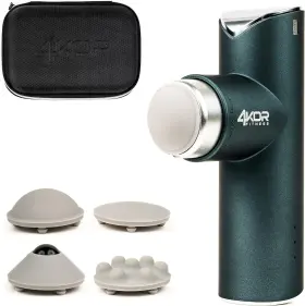 4kor Fitness 6949 Mini Percussion Massage Gun Rechargeable Handheld Black Silver
