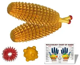 Ebi-hand-massager AHCS Wooden Ancient Acupressure Spiked Set