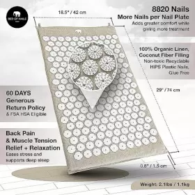 170020 BED OF NAILS Eco Acupressure Mat Pillow Set Pressure #3