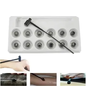 Branded 573489 7 Star Needle Plum Blossom Dermal Hammer Set 13pcs Replaceable Heads Kit Therapy