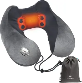 Cupilo 676327307872 Neck Massager Pillow With Heat - 2025 Upgraded Portable Shiatsu Gray
