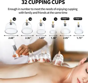 445043516508 CUPLUW Cupping Massage Therapy Cups Set Kit #2