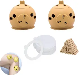 Deahea 744759759566 2 Pack Moxa Box Portable Moxibustion Burner Holder With 50 Rolls Mini Mugwort