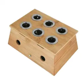 Glield Ajg01us Bamboo Six Hole Healing Box For Moxa Moxibustion Medicine Therapy