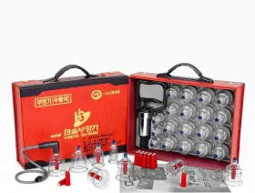 Hansol Medical Equipment 639767803861 Professional Cupping Therapy Set 19 Cups With Pump Handle English Manual