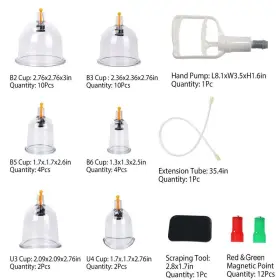 883148592558 JAHYSHOW Cups Cupping Massage Set Vacuum Suction #2