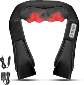 Mawuye 4463 Neck Massager Roller With Heat Back Deep Tissue And Black