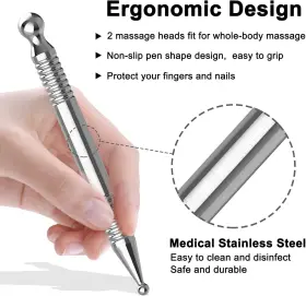 313050437468 MELONSUN Acupuncture Pen Steel Manual Massage #2