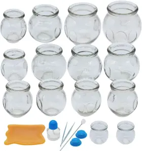 Nfzunw 726084689855 Cupping Therapy Sets 14 Cups Thick Chinese Acupoint Glass Set Fo