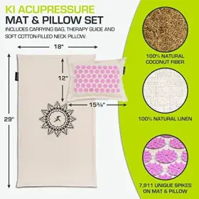 810244024157 PROSOURCEFIT Acupressure Mat Pillow Set Natural #2