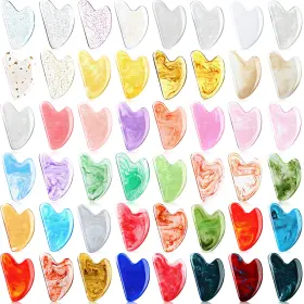 Sherr B0ffmyh5yg 48 Pcs Gua Sha Facial Tool Resin Massage Heart Shaped