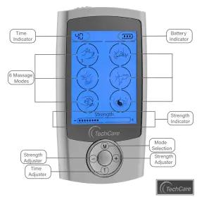 715450721664 TECHCARE MASSAGER Tens Unit Muscle Stimulator #3