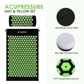 CAY7590 TOMSHOO Acupressure Set Mat Pillow Massage Balls #3