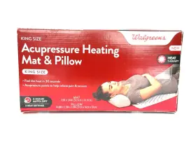 W10951 WALGREENS Acupressure Heating Mat Pillow Set King Heat