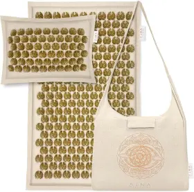 SB-123 WELLBEING Acupressure Mat Pillow Set Natural Linen