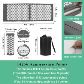048518822165 XIAOMAGE Acupressure Mat Pillow Set Bag Pain #2