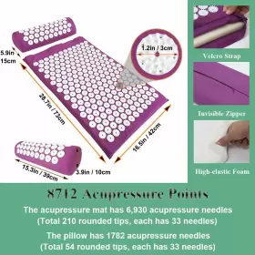 727277793199 XIAOMAGE Acupressure Mat Pillow Set Bag Acupunc #2