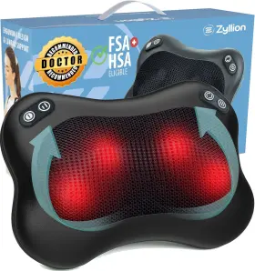 ZMA-34-BK ZYLLION Shiatsu Neck Massager Heat Fsa Hsa Eligible