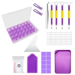 Diamond Art Craft Set, 46pcs Tools, Pens Tweezers Glue Correction Storage. Fixed Price $17.98.