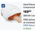 Hand Massager With Heat And Compression For Arthritis Carpal Tunnel Relief. Fixed Price $55.00.