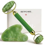 Rena Chris Gua Sha And Face Roller Set: Anti-breakage Jade For Green. Fixed Price $12.20.