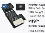 Acupressure Mat And Pillow Set - Full Body Pro Kit For Stress Pain Relief. Fixed Price $99.00.