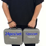 Massage Cupping Set 12 Or 24 Cup Vacuum Hand Pump Therapy Kit. Fixed Price $24.99.