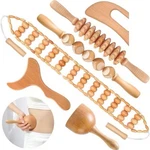 Wood Massage Tool Set Gua Sha Roller Meridian Muscle Therapy Relaxation. Fixed Price $18.89.