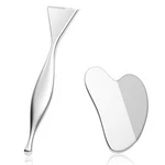 Essbes Stainless Steel Gua Sha Board & Acupressure Pen Facial Tools, Silver. Fixed Price $13.44.