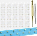24k Gold Plated Acupressure Ear Seeds Kit 100 Pcs With Brass Probe & Tweezer .... Fixed Price $28.87.