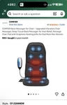 Comfier Back Massager Seat Cushion With Heat,10 Vibration Motors, Massage Chair. Fixed Price $50.00.