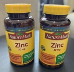 2 Bottles Nature Made Zinc 30 Mg Antioxidant Immune Support 100 Tablets. Fixed Price $17.00.