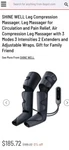 $186 Shine Well Leg Compression Massager, Circulation & Pain Relief Restless Rls. Fixed Price $19.99.