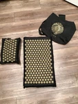Ajna Wellbeing Acupressure Mat & Pillow Set For Back Neck, Black Gold , W/ Bag. Fixed Price $35.00.