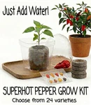 Superhot Pepper Grow Kit Choose Variety Rare Reaper Ghost Scorpion Seeds. Fixed Price $29.99.