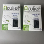 2 Packs Aculief Natural Acupressure Headache Migraine Tension Relief Black New. Fixed Price $20.00.